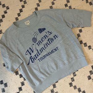 JCrew Short sleeve Vintage cotton terry Badminton sweatshirt